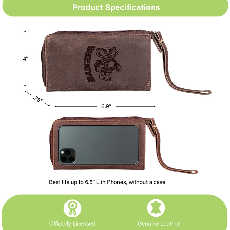 Wristlet Wallet, Brown, University of Wisconsin-Madison