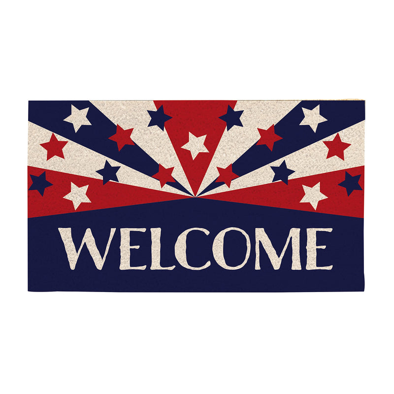 Patriotic Welcome Coir Mat