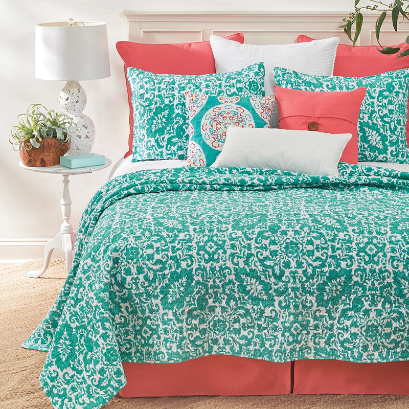 Madison Aqua F/Q Quilt Set