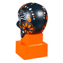 Evergreen Statuary,Chicago Bears, Sugar Skull Statue, Blue,5.25x6x10.25 Inches