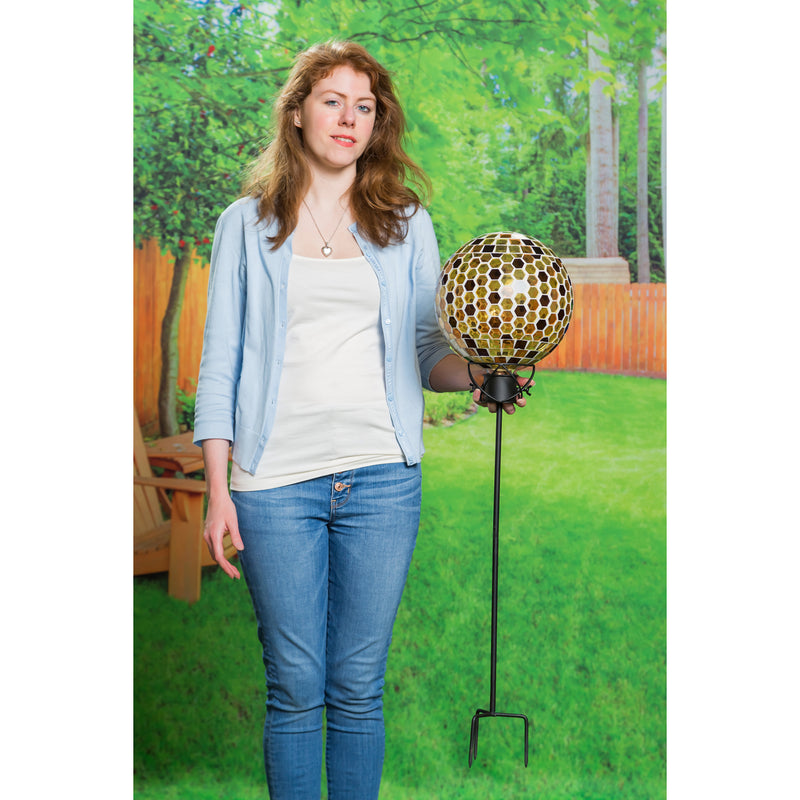 10" Mosaic Glass Gazing Ball, Honeycomb,84g3327