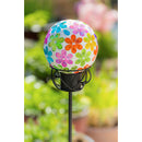 6" Mosaic Glass Gazing Ball, Bright Floral,84g3380