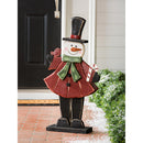 31.5"H Wooden Snowman Garden Sign