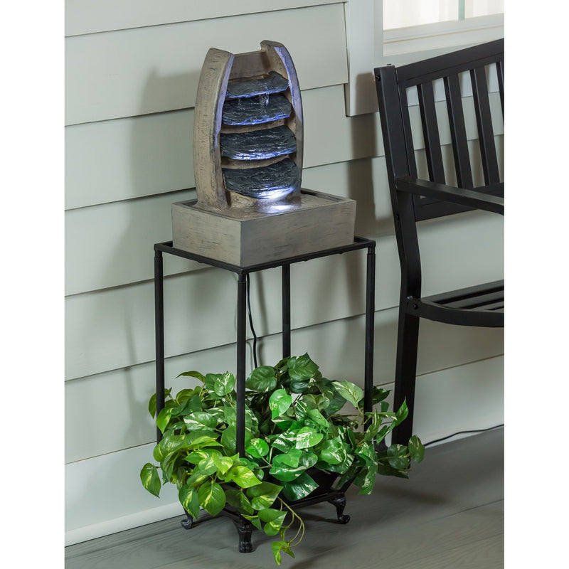 Evergreen Fountains,Waterfall Fountain with planter Shelf,12.8x10.04x37.2 Inches