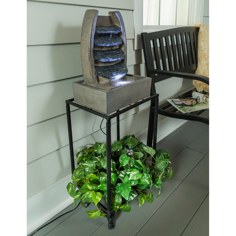 Evergreen Fountains,Waterfall Fountain with planter Shelf,12.8x10.04x37.2 Inches