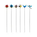 Pollinator Garden Stake, Glass Insect Plant Pick, Asst of 6