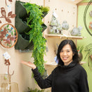 Outdoor Wall Planter with Drainage Pipe, 9 Planters