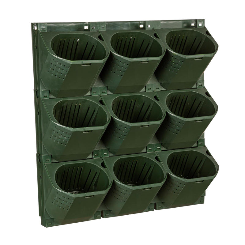 Outdoor Wall Planter with Drainage Pipe, 9 Planters