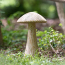 15" Wood Look Mushroom Statuary