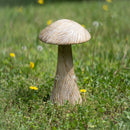 15" Wood Look Mushroom Statuary