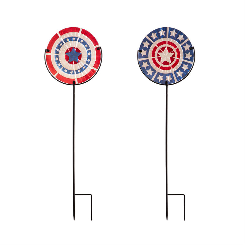 Patriotic Glass Garden Stake