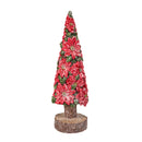 LED Poinsettia Christmas Trees On Base Statue, Set of 2,84g5337