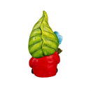 Terracotta Gnome With Leaf Head Statue, 10"H