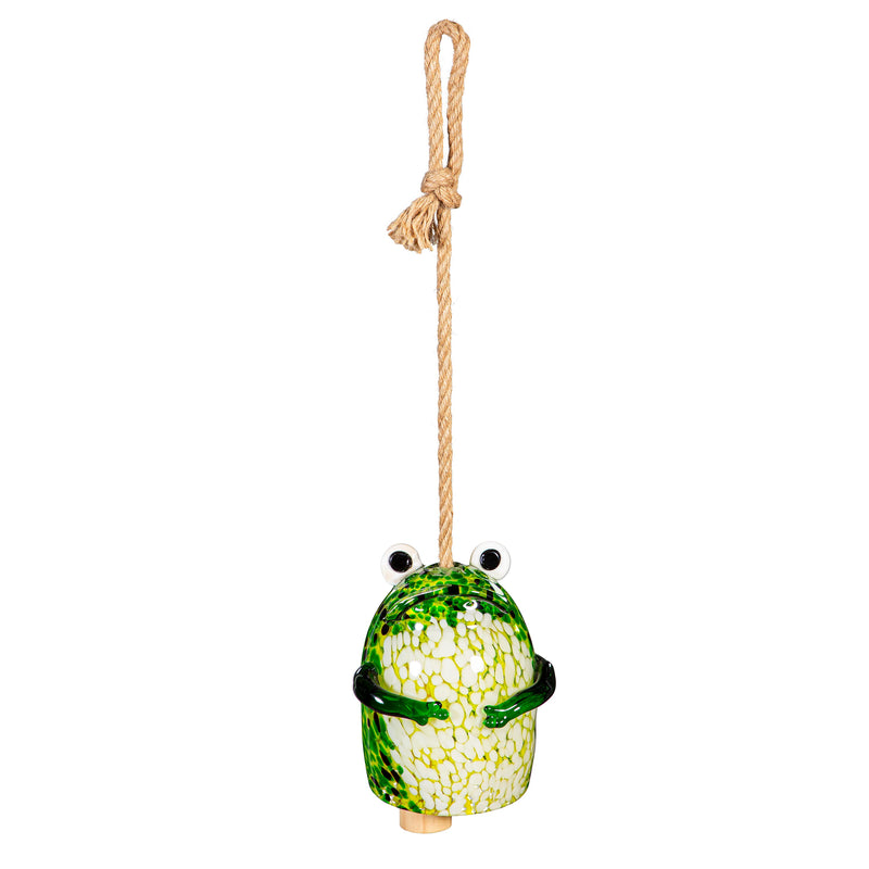 Pollinator Garden Bell, Art Glass, Frog
