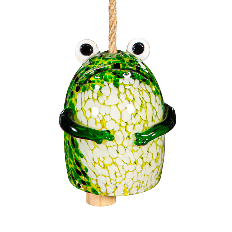 Pollinator Garden Bell, Art Glass, Frog