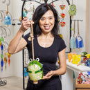 Pollinator Garden Bell, Art Glass, Frog