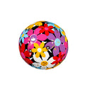Palm Beach Garden Decor, Metal, Bright Floral Decorative Balls, Set of 3