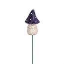 Mushroom Resin Plant Pick with Mushroom Planter, 7"H
