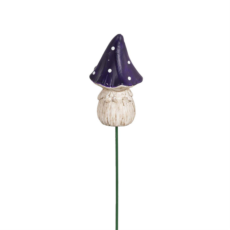 Mushroom Resin Plant Pick with Mushroom Planter, 7"H