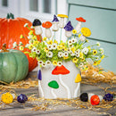 Mushroom Resin Plant Pick with Mushroom Planter, 7"H