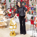 Joyful Traditions Garden Statue, Resin Statue, Gold Santa, 32"H