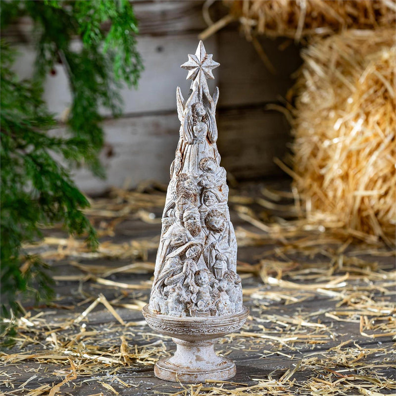 Nativity Garden Statue, Resin Statue, Nativity Tree, 18"H