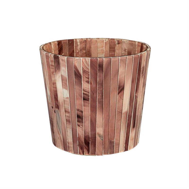 VivaStyle Planter, Mosaic Glass Striped Planter, Asst of 3