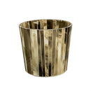 VivaStyle Planter, Mosaic Glass Striped Planter, Asst of 3