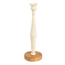 Metal Candlestick Holder with Wood Base, Set of 3