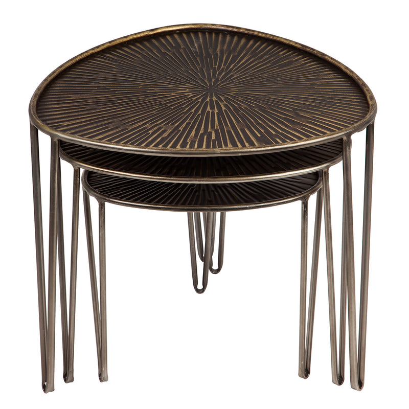Leaf Shape Metal Nested Side Tables, Set of 3,8f00459