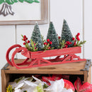 Fuax Bottle Brush Tree Sleigh Decor,8flp352