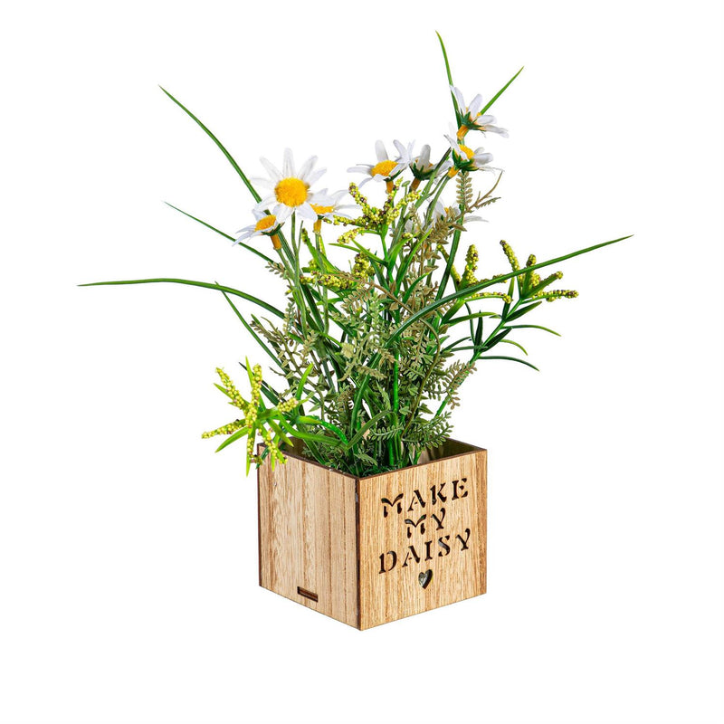 Spring Blooms in LED Wooden Pot