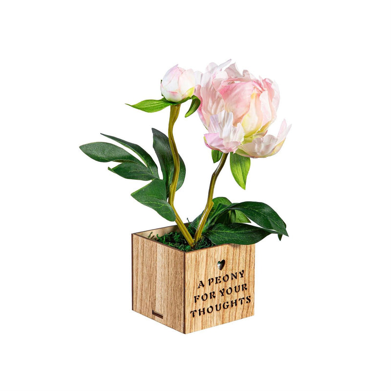 Spring Blooms in LED Wooden Pot