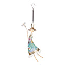 Garden of Wonder Outdoor Hanging Decor, Hand-Painted Metal, Fairies with Bugs, Set of 2