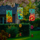 What She Shed Garden Decor, Glow-in-the-Dark Stained Glass Outdoor Hanging Decor, Asst of 3