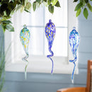Outdoor Glass Swirly Ornament, Set of 3