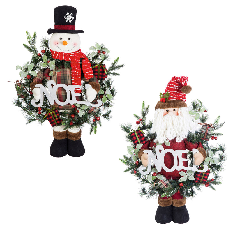 Noel Santa & Snowman Standing Plush LED Decor