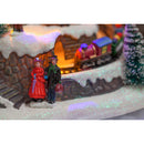 8'' LED Train Station Scene with Animated Train and 8 Holiday Songs,8led368
