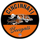 Cincinnati Bengals NFL Football Large Round Vintage Edgelite LED Decor