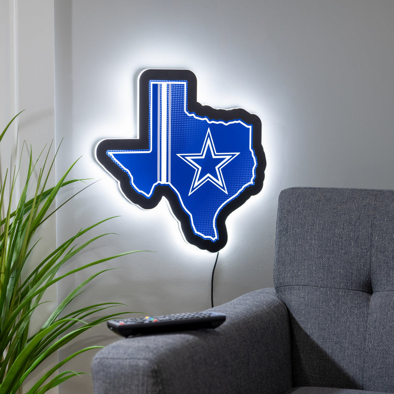 Dallas Cowboys NFL Football State Shape Edgelite LED Decor