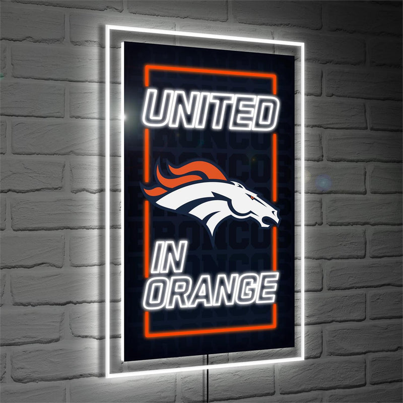 Denver Broncos NFL Football Rectangle Neolite LED Decor