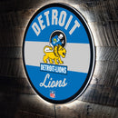 Detroit Lions NFL Football Large Round Vintage Edgelite LED Decor
