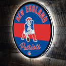 New England Patriots NFL Football Large Round Vintage Edgelite LED Decor