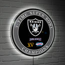 Las Vegas Raiders Multi-Win Superbowl Champions Football Round LED Wall decor