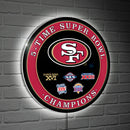 San Francisco 49ers Multi-Win Superbowl Champions Football Round LED Wall Decor