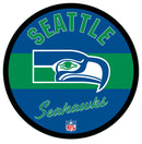 Seattle Seahawks NFL Football Large Round Vintage Edgelite LED Decor