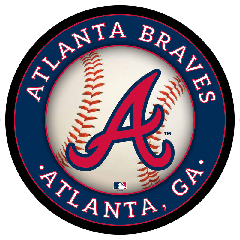 Atlanta Braves Baseball Large Round Edgelite LED Decor