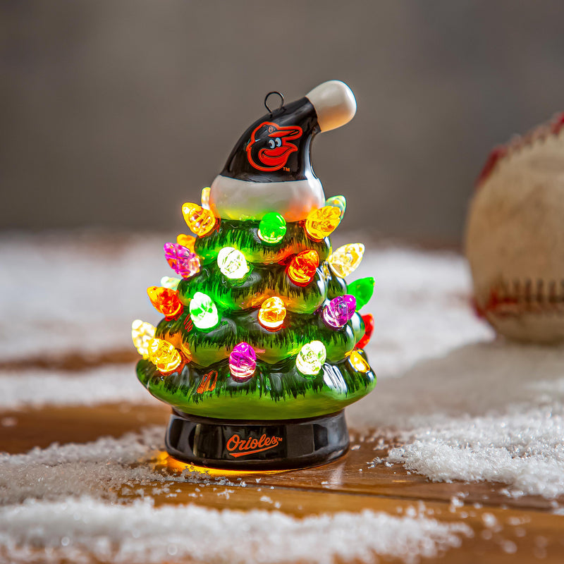 Baltimore Orioles Mini LED Tabletop Christmas Tree 4"