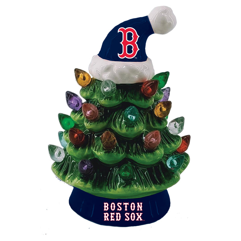 Boston Red Sox Mini LED Tabletop Christmas Tree 4"