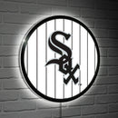 Chicago White Sox Baseball Pinstripe Round LED Wall Decor